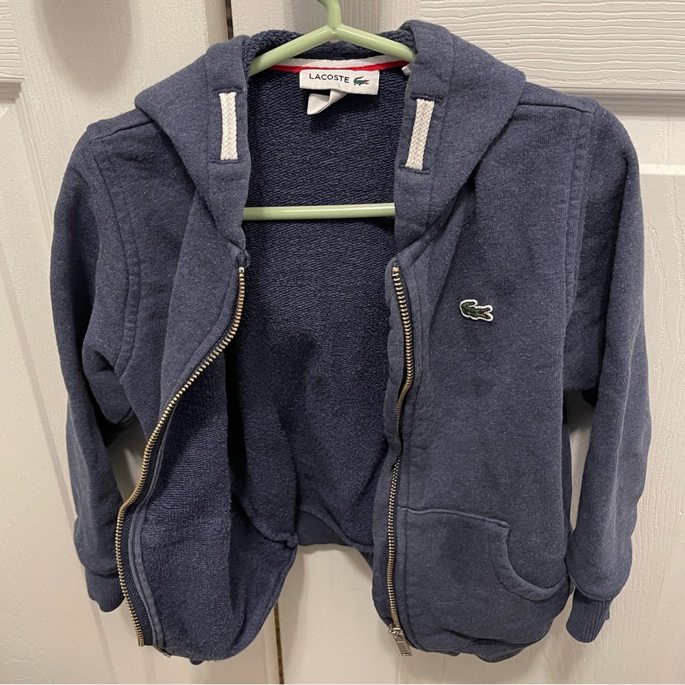 Lacoste 4Y sweatshirt with zipper dark blue